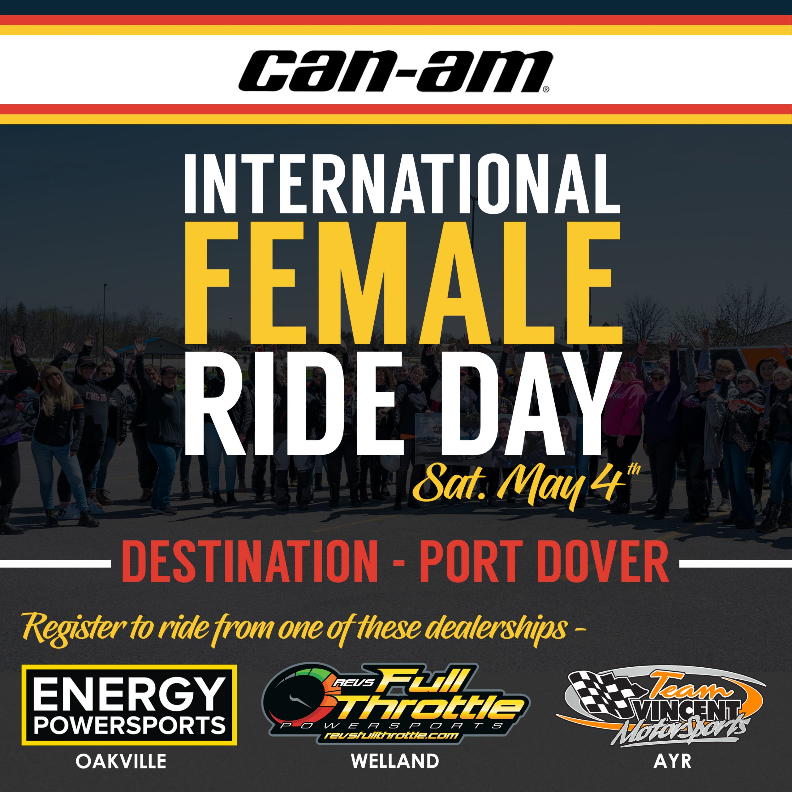 Come join us for Can-Am’s INTERNATIONAL FEMALE RIDE DAY